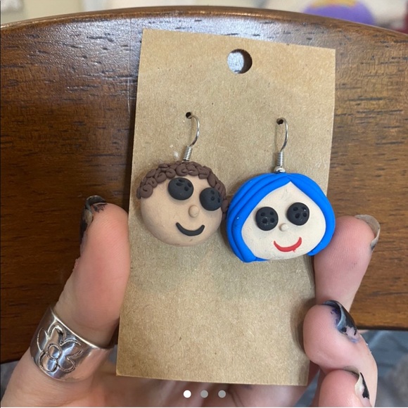Hello Kitty Jewelry - handmade Coraline inspired earrings
